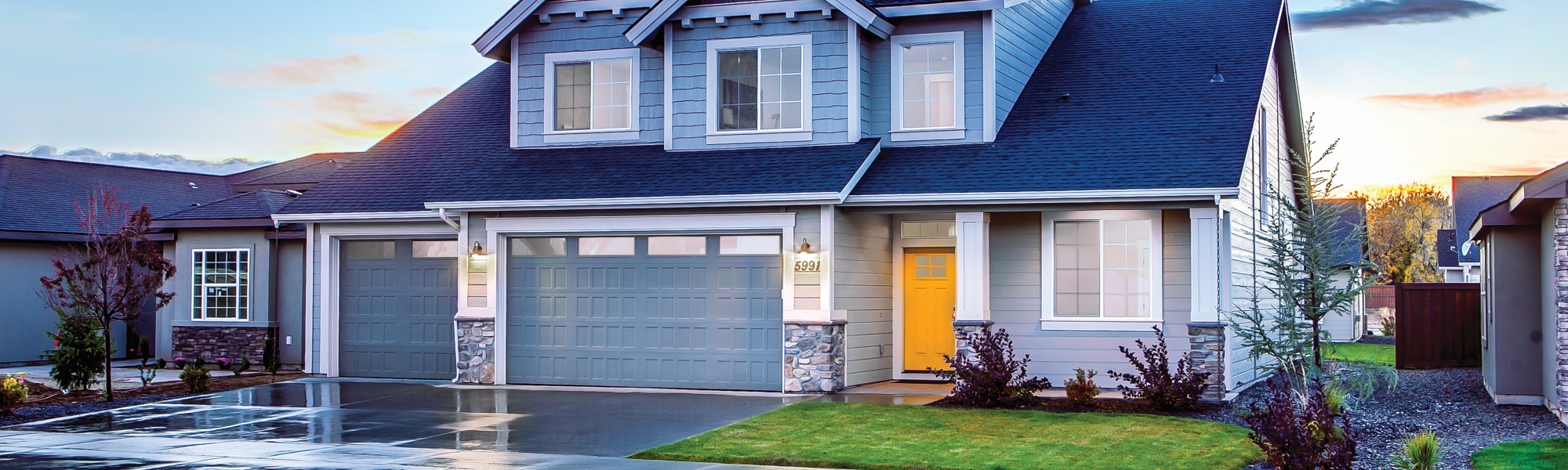 Beautiful home with yellow door